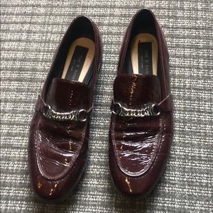 Maroon rag and bone patent loafers